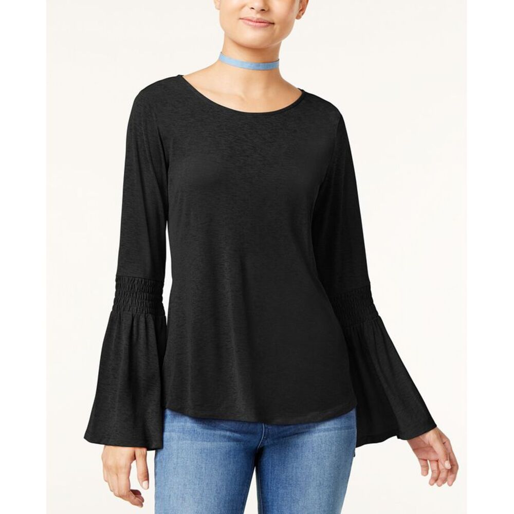 Ultra Flirt Juniors Bell Sleeve Peasant Top